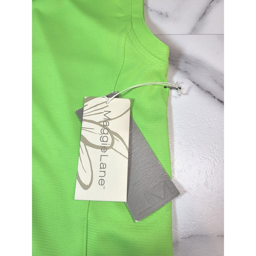 NWT Maggie Lane Womens Sleeveless Golf Polo Shirt Lime Green Size S Activewear - Picture 6 of 7